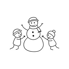 snowman with a broom