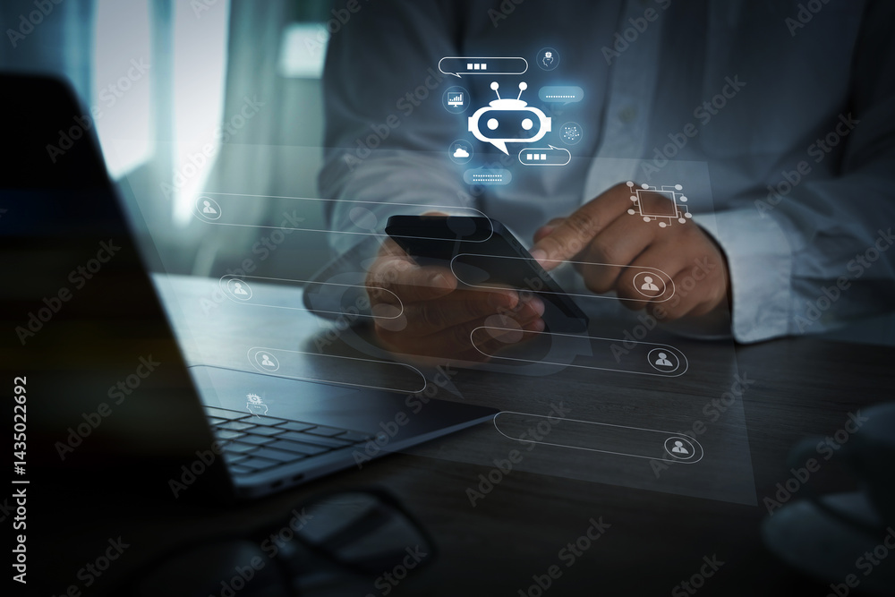 Poster ai technology chat automating virtual assistants and crm software chatbot chat assistant