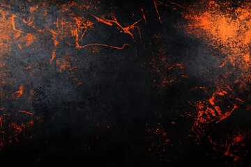 Textured dark background with orange and black patterns, creating a fiery and dramatic abstract effect.