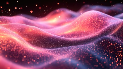 Obraz premium Abstract glowing waves of particles