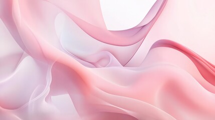 Obraz premium Abstract, flowing, pastel pink and white fabric