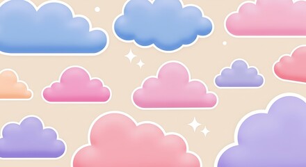 Pastel Cloudscape: A Digital Delight AI Generated