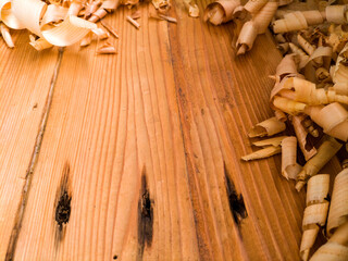 Fototapeta premium Pile of wood shavings