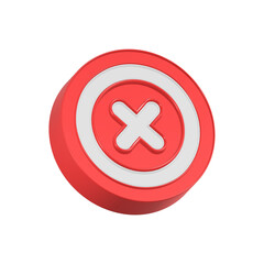 deleted icon 3d rendering symbol cancel