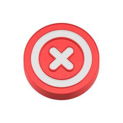 deleted icon 3d rendering symbol cancel