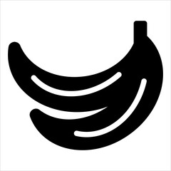 banana glyph icon vector illustration isolated on white background