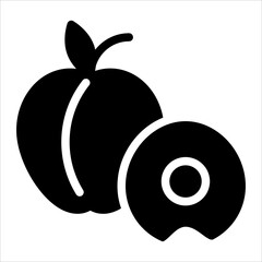 peach glyph icon vector illustration isolated on white background
