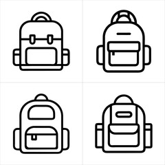 bag school icon set
