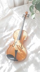 Violin on Cloth by Window