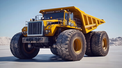 Obraz premium Pixel Art Yellow Mining Truck