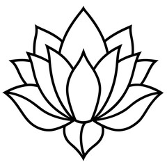 Boho Petal Sketch Vector on White