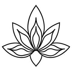 Boho Petal Sketch Vector on White