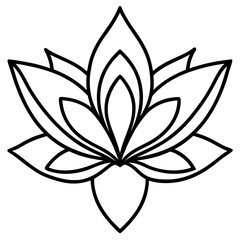 Boho Petal Sketch Vector on White