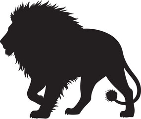 lion black silhouette icon vector. Lion icon isolated on a white background. Walking lion icon vector
