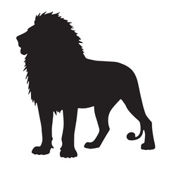 lion black silhouette icon vector. Lion icon isolated on a white background. Walking lion icon vector
