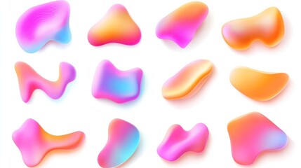 Abstract colorful gradient shapes collection