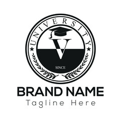 This vector design features a sports icon against an abstract backdrop with a stylized man, suitable for a business logo or technology concept illustration V Logo template