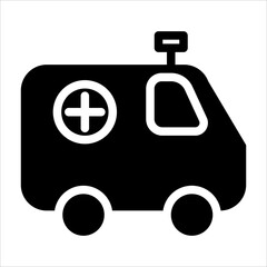 ambulance glyph icon vector illustration isolated on white background