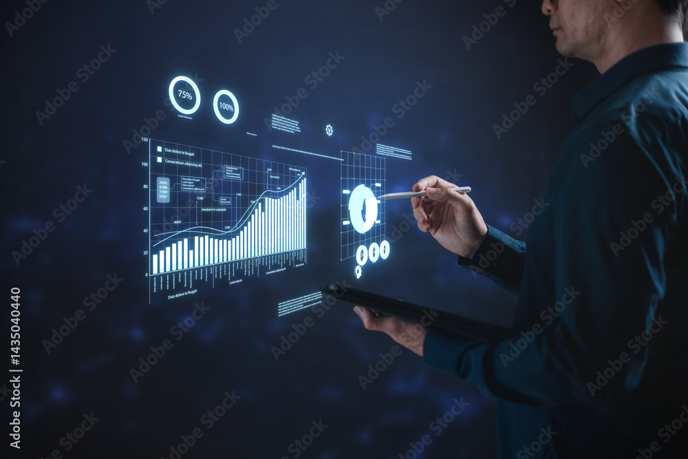 Aufkleber data digital transformation hand touching the metaverse universe, a conceptual shift in digital tran