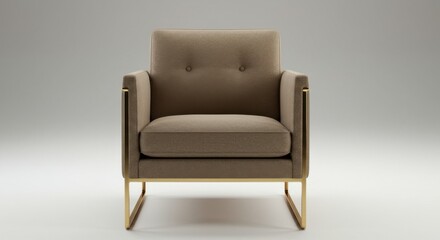 Elegant armchair with gold accents in minimalist interior design