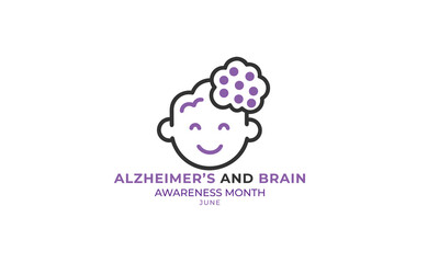 Alzheimer’s and Brain Awareness Month. background, banner, card, poster, template. Vector illustration.