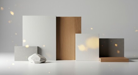 Geometric shapes composition studio background for product display minimalist design