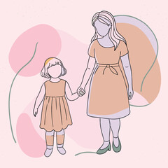 Mother's day greetings mother and daughter
