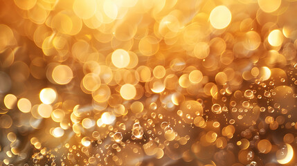 raindrop circles forming ripples on water golden sunlight