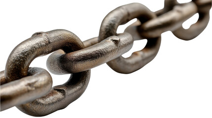 Obraz premium Interconnected Chains: A close-up shot showcases a series of interlocking metal chains, symbolizing strength, connection, and industry. Each link reveals detailed texture and solid construction. 