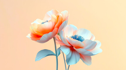 A beautiful and elegant peony flower with smaller flowers on the side