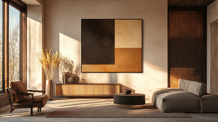 Elevate your hallway with this elegant abstract canvas print in warm brown tones. Perfect for modern, neutral decor. High-quality, stylish, and nature-inspired.