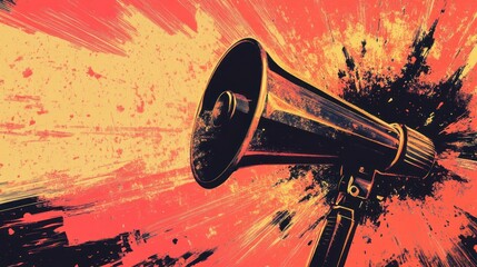 Announcement: A Powerful Megaphone Against an Abstract Background