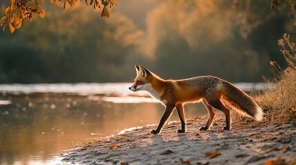 A fox walking on a snowy path, tiny paw prints left behind