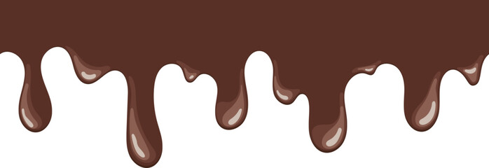 Melting chocolate drip vector illustration