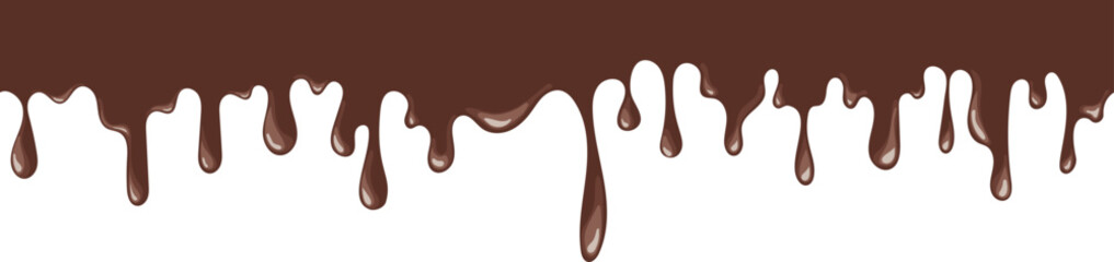 Melting chocolate drip vector illustration