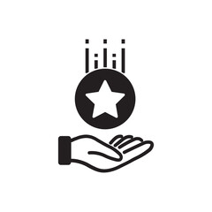 star icon with hand glyph
