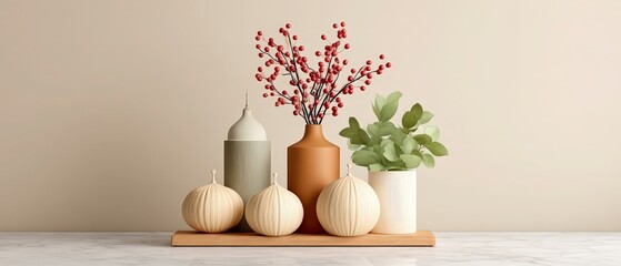 Stylish Home Decor  Autumnal Vase  Plants   Ornaments