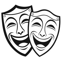 Obraz premium The Classical Masks of Comedy and Tragedy Representing Dramatic Arts