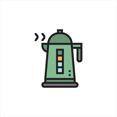 green lighthouse isolated on white