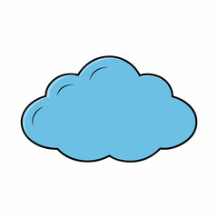 Blue Cartoon Clouds with Darker Outline
