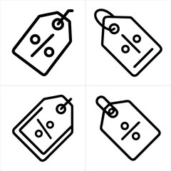 discount tag icon set
