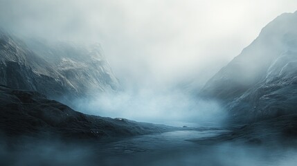 Obraz premium Misty mountain valley