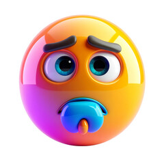 Naklejka premium Sad 3D Emoji