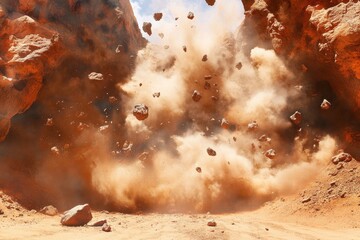 Massive rock explosion