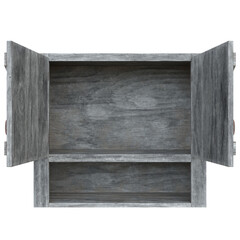 Old Wall Cabinet, 3d illustration isolated on white background