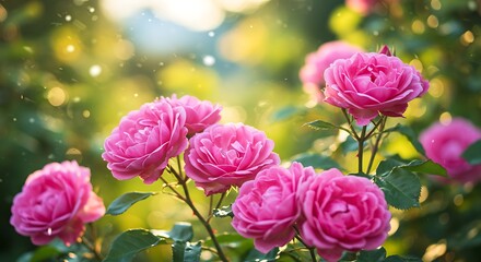 Obraz premium Golden Hour Roses AI Generated