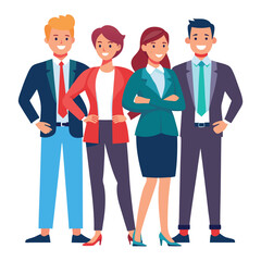 Business people stand in row vector