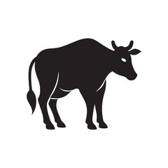 Cow Scratching Silhouette Vector Art