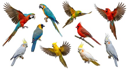 Naklejka premium Avian Kaleidoscope AI Generated