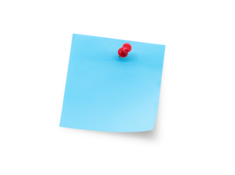 Pinned blue sticky note sticker